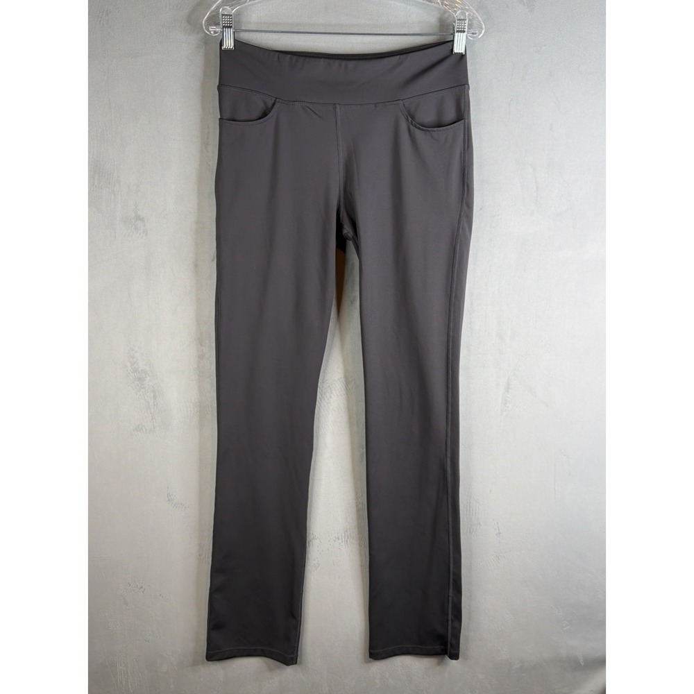 Hiskywin Leggings Women L Gray Athletic Yoga Pants Stretch Pockets